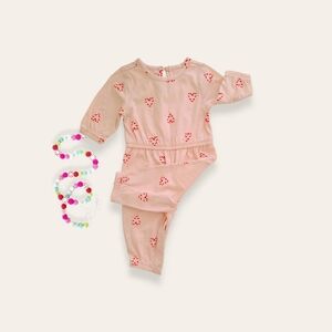 Old Navy Baby Girls Candy Cane Heart Printed Jumpsuit